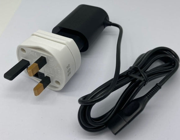 Braun European charging lead complete with shaver adaptor to fit models listed. (J)
