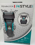 Remington F4 Style Series F4000 Men’s rechargeable Shaver plus a spare foil and cutter cassette. Also includes one Remington nose and ear trimmer.