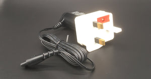 Remington charger lead to fit models MB4200, MB6850, MB4130 complete with UK shaver adaptor.